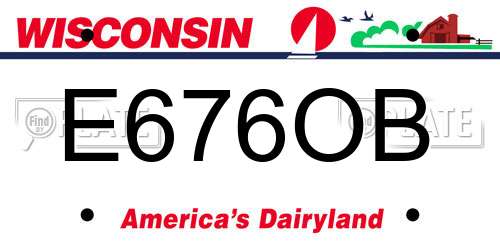 E676OB Wisconsin License Plate