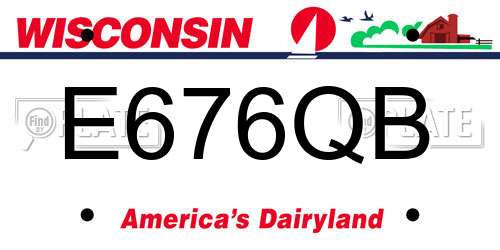 E676QB Wisconsin License Plate