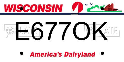 E677OK Wisconsin License Plate