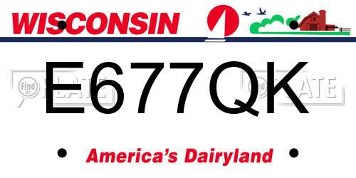 E677QK Wisconsin License Plate