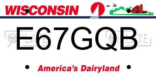 E67GQB Wisconsin License Plate