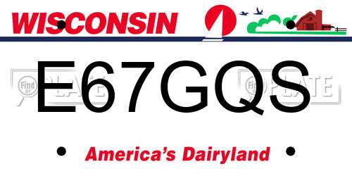 E67GQS Wisconsin License Plate