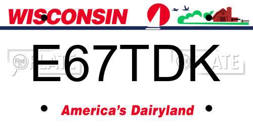 E67TDK Wisconsin License Plate