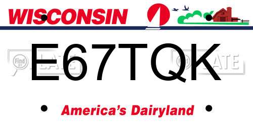 E67TQK Wisconsin License Plate