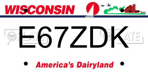 E67ZDK Wisconsin License Plate