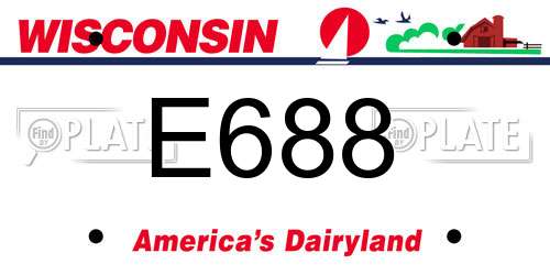 E688 Wisconsin License Plate