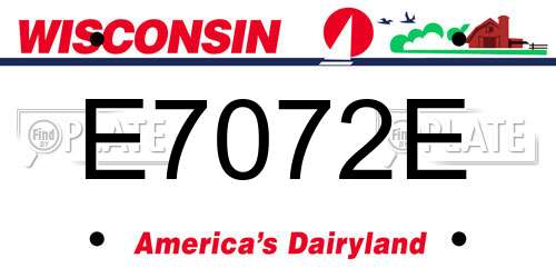 E7072E Wisconsin License Plate