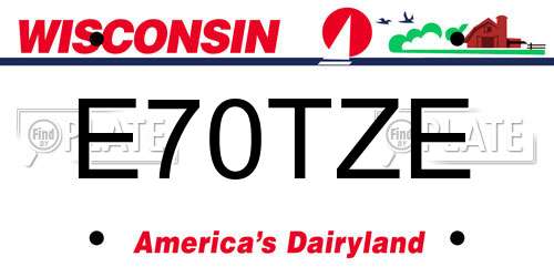E70TZE Wisconsin License Plate