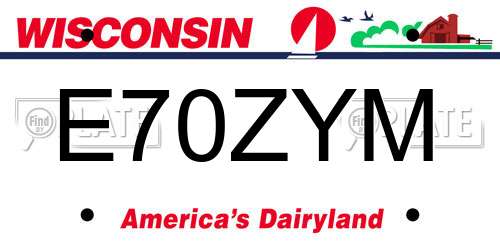 E70ZYM Wisconsin License Plate