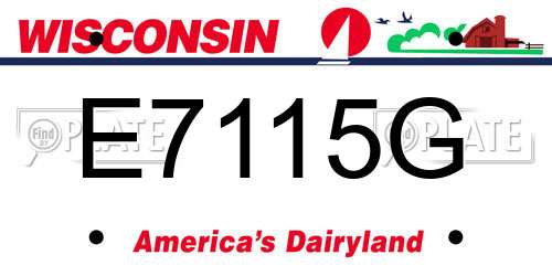 E7115G Wisconsin License Plate