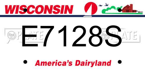 E7128S Wisconsin License Plate