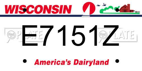 E7151Z Wisconsin License Plate