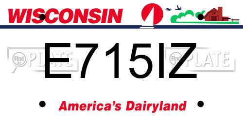 E715IZ Wisconsin License Plate