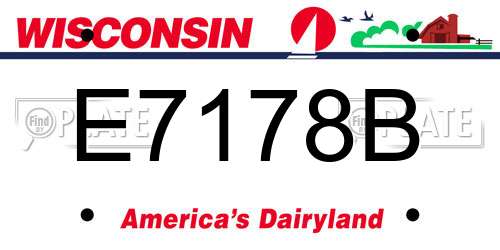 E7178B Wisconsin License Plate