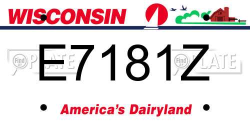 E7181Z Wisconsin License Plate