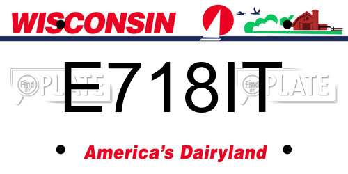 E718IT Wisconsin License Plate