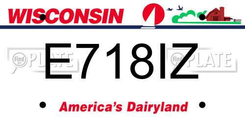 E718IZ Wisconsin License Plate