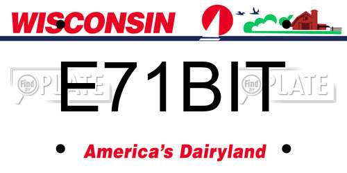 E71BIT Wisconsin License Plate