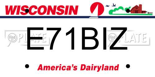 E71BIZ Wisconsin License Plate