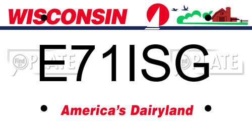 E71ISG Wisconsin License Plate