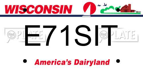 E71SIT Wisconsin License Plate