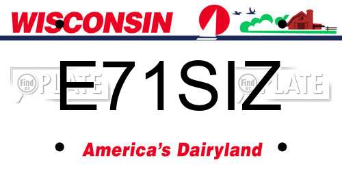 E71SIZ Wisconsin License Plate