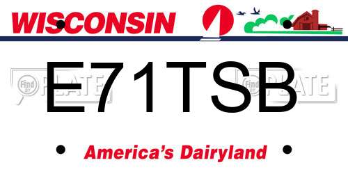 E71TSB Wisconsin License Plate