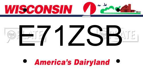 E71ZSB Wisconsin License Plate