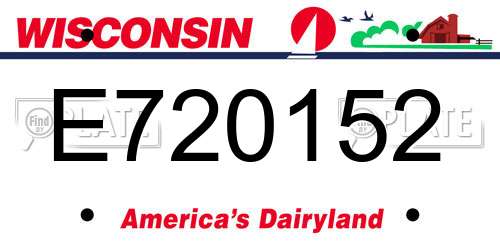 E720152 Wisconsin License Plate