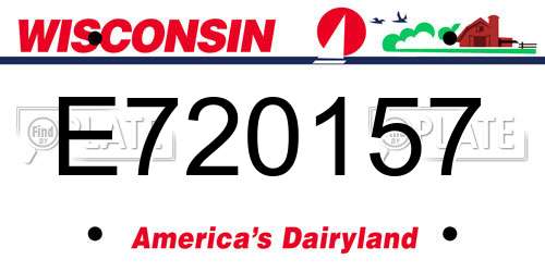 E720157 Wisconsin License Plate