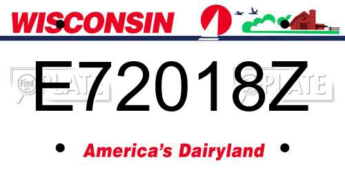 E72018Z Wisconsin License Plate