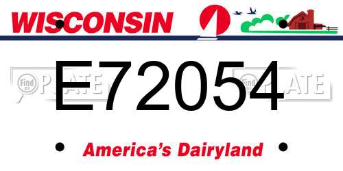 E72054 Wisconsin License Plate