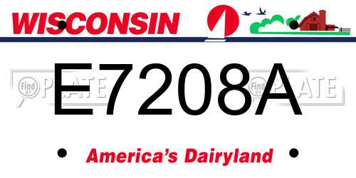 E7208A Wisconsin License Plate