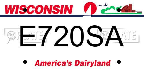 E720SA Wisconsin License Plate