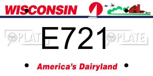 E721 Wisconsin License Plate