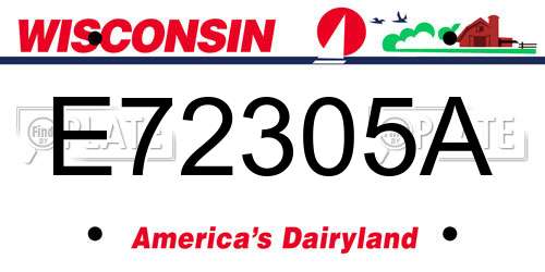 E72305A Wisconsin License Plate