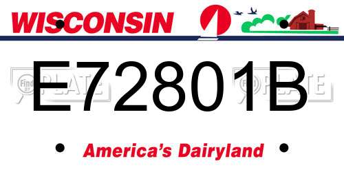 E72801B Wisconsin License Plate