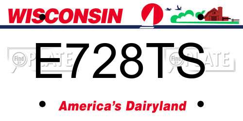 E728TS Wisconsin License Plate