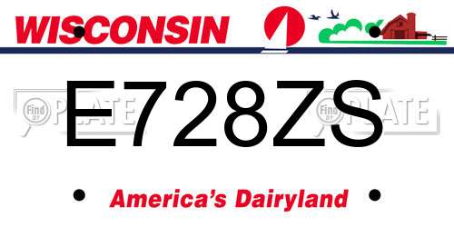 E728ZS Wisconsin License Plate
