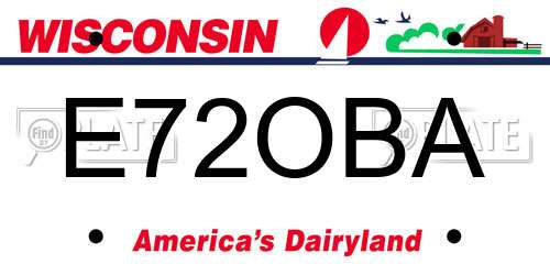 E72OBA Wisconsin License Plate