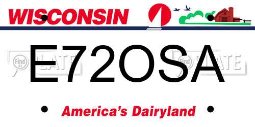 E72OSA Wisconsin License Plate