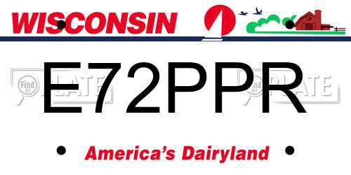 E72PPR Wisconsin License Plate