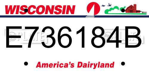 E736184B Wisconsin License Plate