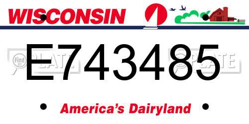E743485 Wisconsin License Plate