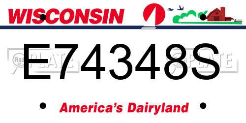 E74348S Wisconsin License Plate
