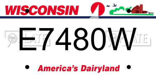 E7480W Wisconsin License Plate