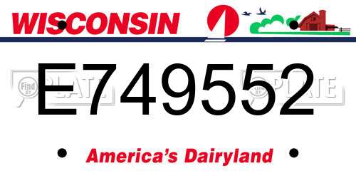 E749552 Wisconsin License Plate