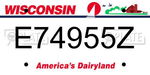 E74955Z Wisconsin License Plate