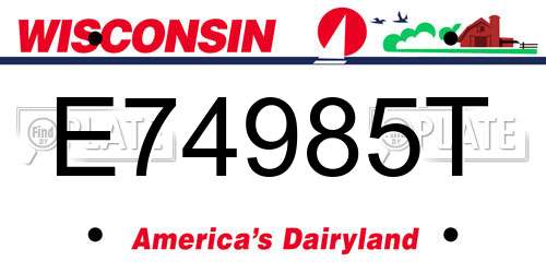 E74985T Wisconsin License Plate