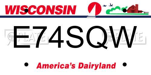 E74SQW Wisconsin License Plate
